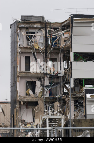 Distrutto edificio per uffici Buncefield deposito olio Fire postumi Hemel Hempstead Hertfordshire, Gen 2006. Foto Stock