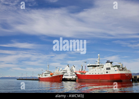 Brocca Liner in Antartide, nel porto di Ushuaia, Tierra del Fuego, Argentina, Sud America Foto Stock