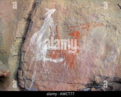 Aboriginal pitture rupestri, parco nazionale Kakadu Foto Stock
