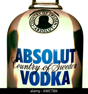 Dettaglio della Absolut Vodka Foto Stock