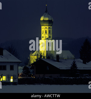 Gelting città di Geretsried Alta Baviera Germania figlia chiesa St Benedikt Foto Stock