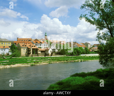 Cham Alto Palatinato Baviera Germania il fiume Regen di fronte alla città vecchia Foto Stock