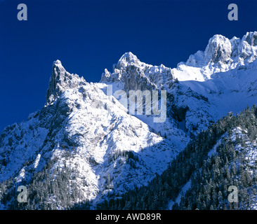 Mittenwald, Viererspitze picco, Karwendel, Gamma Alta Baviera, Baviera, Germania, Europa Foto Stock