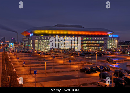 SAP-Arena in prima serata durante un campionato mondiale di pallamano evento in Mannheim, Germania, Europa Foto Stock