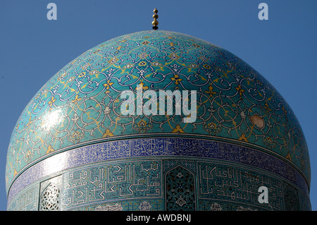 Cupola di Meidan-e Imam moschea, Isfahan, Iran Foto Stock