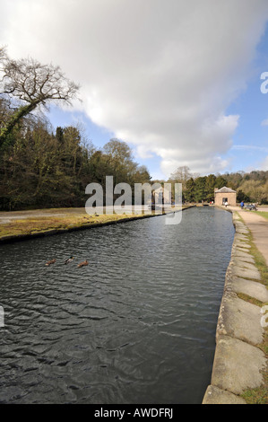 Cromford canal nel Parco Nazionale di Peak District Derbyshire Inghilterra Foto Stock