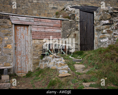 Fishermans Huts in Cornovaglia a Cape Cornwall Foto Stock