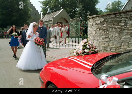 Un matrimonio chiesa, Kotulin, Polonia Foto Stock