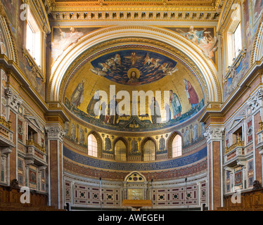 Abside decorata con mosaici, Basilica di San Giovanni in Laterano, Roma, Italia, Europa Foto Stock