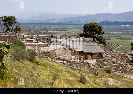 Rovine del Palazzo di Phaistos del periodo minoico, Creta, Grecia, Europa Foto Stock