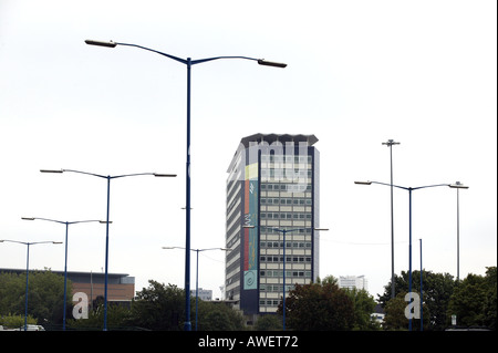 Le luci di strada riempire il cielo a cinque modi in cui la giunzione in Birmingham REGNO UNITO Foto Stock