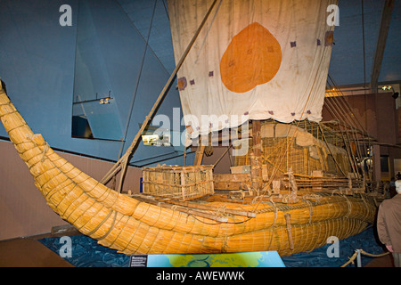 Il "Ra" presso il Museo Kon-Tiki sulla penisola di Bygdøy, Oslo, Norvegia, Scandinavia, Europa Foto Stock