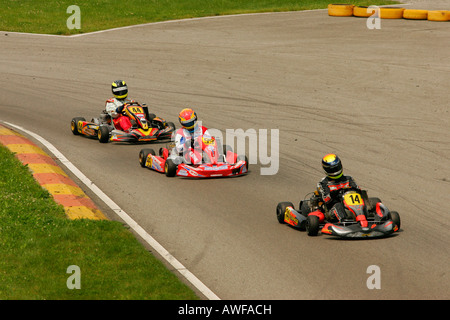 Kartracing tedesco campionati, Kart pista di Ampfing, Alta Baviera, Baviera, Germania, Europa Foto Stock