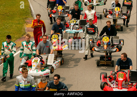 Kartracing tedesco campionati, Kart pista di Ampfing, Alta Baviera, Baviera, Germania, Europa Foto Stock