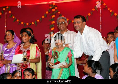 Guyanese Bharrat Jagdeo Presidente a un festival indù in Georgetown, Guyana, Sud America Foto Stock