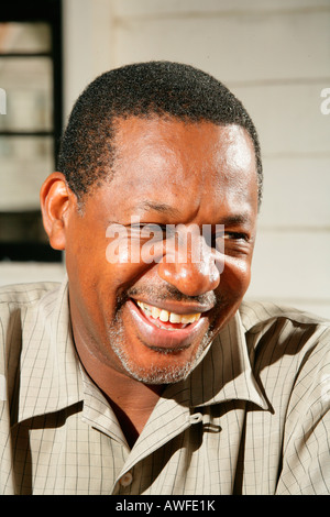 Ritratto di un uomo di etnia africana, New Amsterdam, Guyana, Sud America Foto Stock