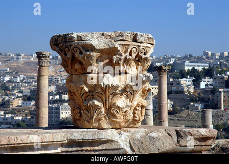 Rovine del tempio romano di Artemis, Jerash, antica Gerasa, Giordania Foto Stock