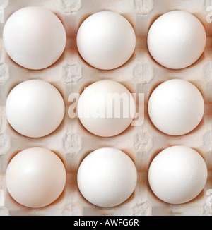 Uova in una scatola Foto Stock