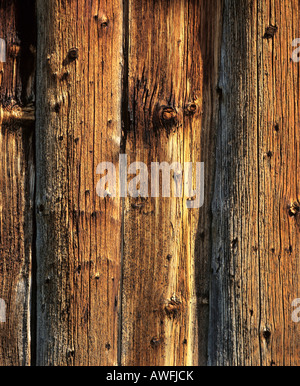 Weathered legno vecchio fienile, close-up Foto Stock