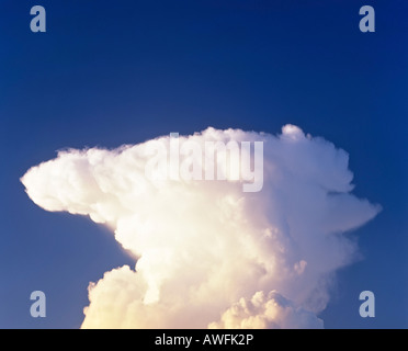 Cumulonimbus thunderclouds in un cielo blu, avvicinando temporale Foto Stock