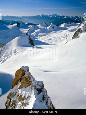 Vallee Blanche visto da Mt. Aiguille du Midi, Savoy Alpi, Francia, Europa Foto Stock