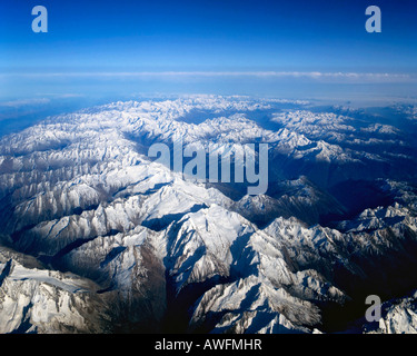 Alpi Aurine, vista da ovest da una elevazione di 10000 m, Alto Adige, Italia, Europa Foto Stock