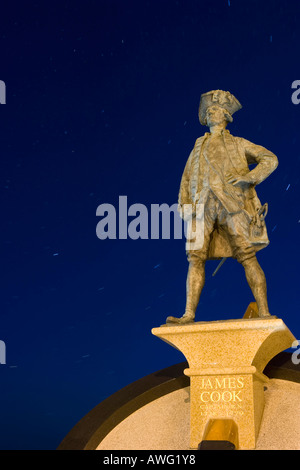 Statua del capitano James Cook alla povertà Bay, Gisborne, Isola del nord, Nuova Zelanda. Foto Stock