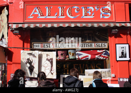 Alice's il negozio Portobello Road Londra Marzo 2008 Foto Stock