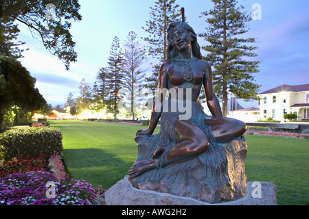 Pania della barriera corallina statua in bronzo Napier Isola del nord della Nuova Zelanda Foto Stock