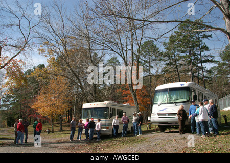 Alabama DeKalb County, Valley Head, Sequoyah Caverns, campeggio, veicoli da diporto, camper, visitatori viaggio turistico Landmar tour Foto Stock