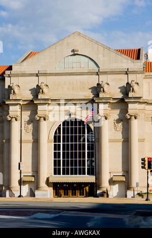 Centro storico di Macon Georgia Museum District stazione terminale Foto Stock