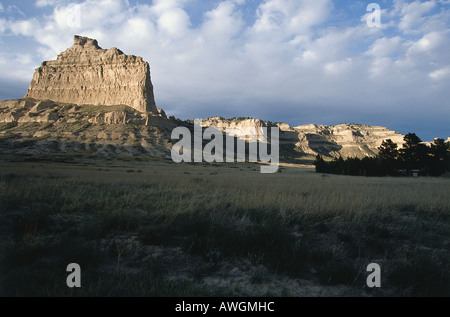Stati Uniti d'America, Nebraska, Scotts Bluff National Monument, prominente monumento naturale Foto Stock