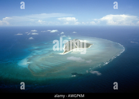 Vista aerea ,aerien,aereo,vue aerienne,ile Juan de Nova ou io le Juan da Nova è una isola tropicale della piastra 4 a 4 km si trova in th Foto Stock