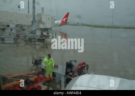 Rainy day partenza dall'Aeroporto di Brisbane Queensland Australia 7362 dsc Foto Stock