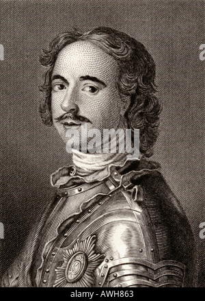 Pietro il Grande aka Pietro I, 1672 - 1725. Lo Zar di Russia. Foto Stock