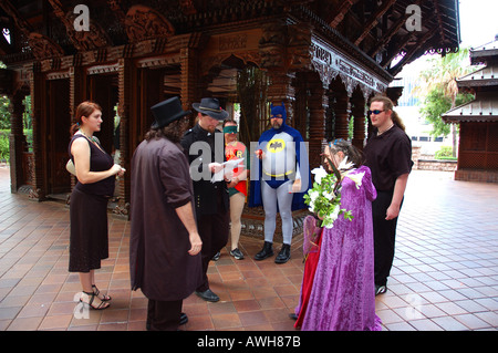 Goth Discordian cerimonia di nozze 7181 dsc Foto Stock