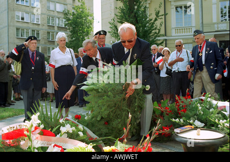 I veterani al sessantesimo anniversario dell'Insurrezione di Varsavia, Varsavia, Polonia Foto Stock