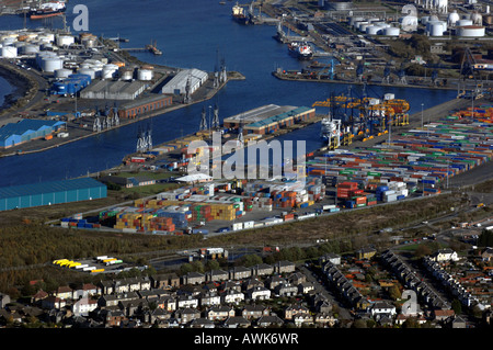 Vista aerea di Grangemouth docks in Scozia Foto Stock