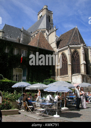 Francia caffetterie e ristoranti di rue des Barres parigi Foto Stock