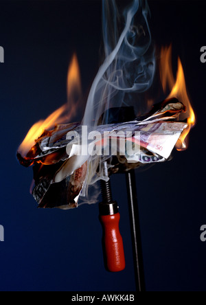 Soldi Burning. Foto Stock