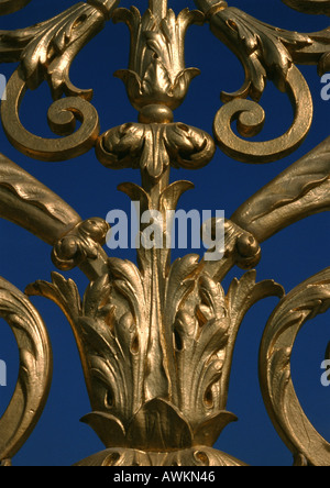 Dettagli dorati dal gate, close up Foto Stock