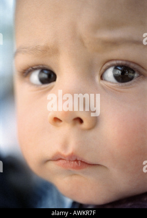 Baby's face, close-up Foto Stock