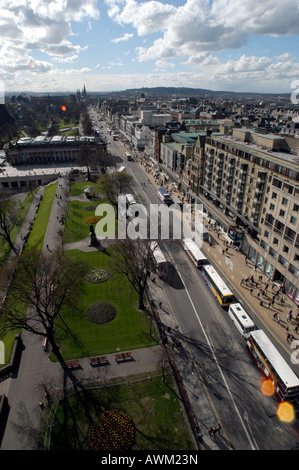 Vista aerea di Edinburgh Princes Street Foto Stock