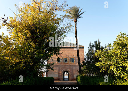 Padiglione storico del sultano, Jardin Ménara, Marrakech, Marocco, Africa Foto Stock