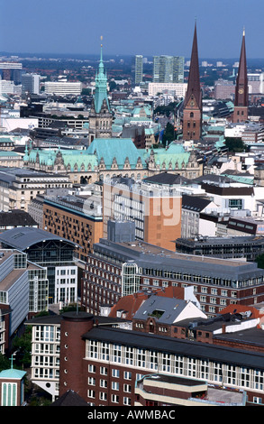 Angolo di Alta Vista della città di Amburgo, Germania Foto Stock