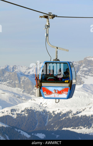 Ski-lift sulla sommità del Parsenn - Davos il Cantone dei Grigioni, Svizzera, Europa. Foto Stock