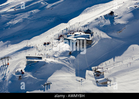 Area sci su Mt. Zugspitze, Alpi, Germania, Europa Foto Stock
