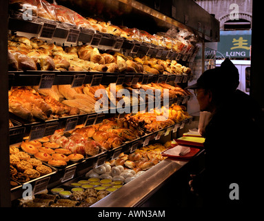 Panetteria cinese, Chinatown, New York, Stati Uniti d'America Foto Stock