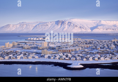 Inverno, Reykjavik Islanda Foto Stock