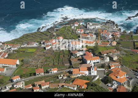 Porto Moniz, Madeira, Portogallo, Oceano Atlantico Foto Stock